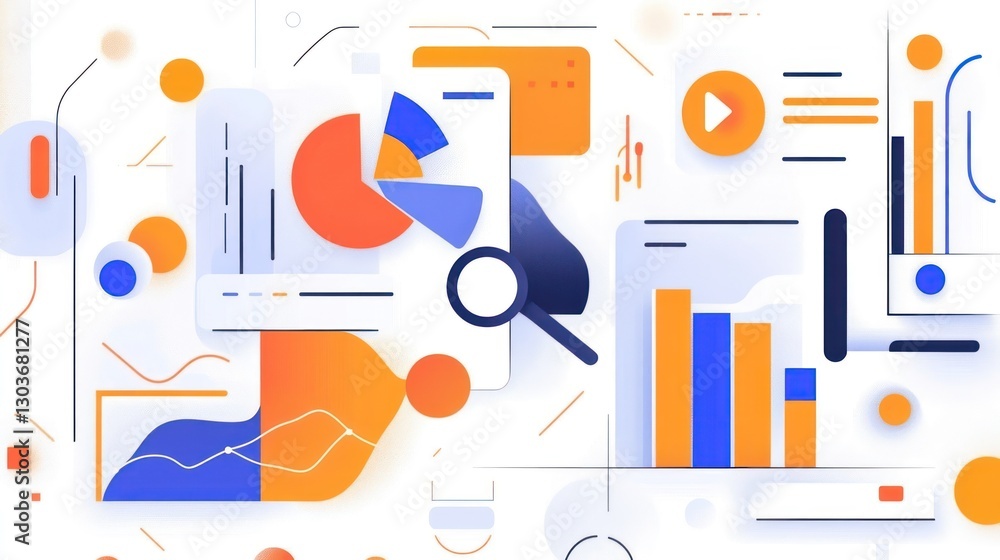 Aufkleber abstract data analysis, modern infographic design, possible use as background