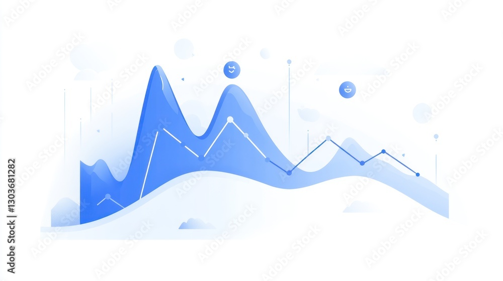 Poster abstract graphic of data trend. visual representation of growth