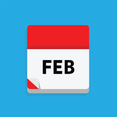 calender icon, february icon with blue background