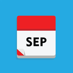 calender icon, september icon with blue background