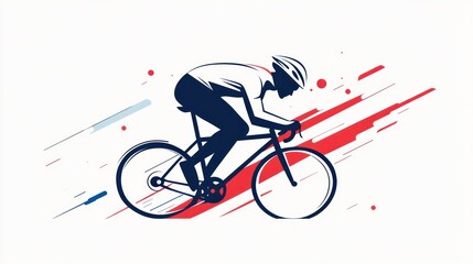 Cyclist in motion, dynamic abstract background, sport, race