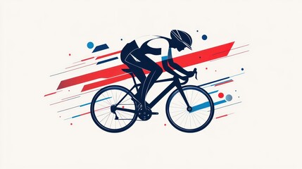 Fototapeta premium Cyclist in motion, abstract background, athletic, speed, competition