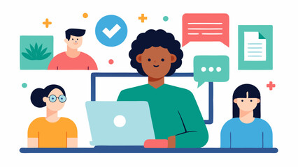Fototapeta premium These descriptions highlight various aspects of accessible online learning platforms focusing on inclusivity and support for diverse learners.