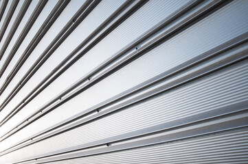Metallic roller shutter door closed security in modern wharehouse