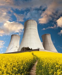 Nuclear power plant with rapeseed field