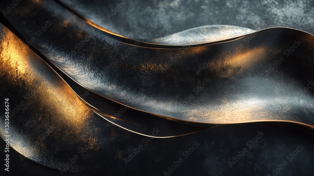 Poster Abstract layers of curved metallic surfaces with soft illumination