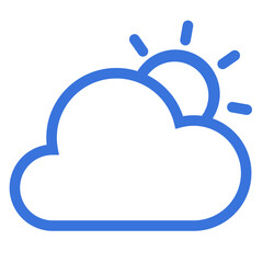 Obraz premium Weather blue outline icon pack