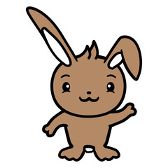 Bunny Waving Friendly Greeting Hand Waving Hello Design Lover Art Vector Illustration Card T-Shirt Poster Sticker Graphic Print Decorative Drawing Isolated Logo Decoration Symbol Creative Cool Style
