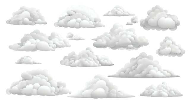 White clouds isolated on white