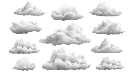 White clouds isolated on white