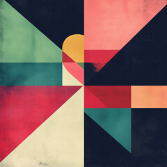 Geometric shapes in bold contrasting colors