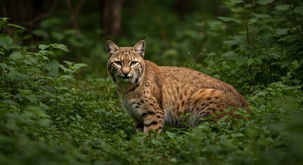 Naklejka premium Solitary Hunter The Bobcat in its Natural Environment