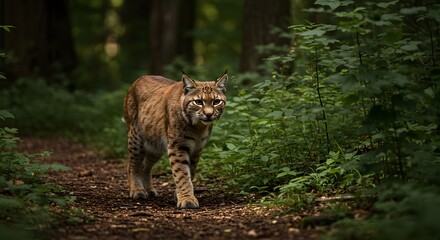 Naklejka premium Solitary Hunter The Bobcat in its Natural Environment