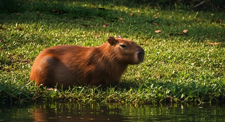 Riverbank Rodent The Capybara in its Natural Environment
