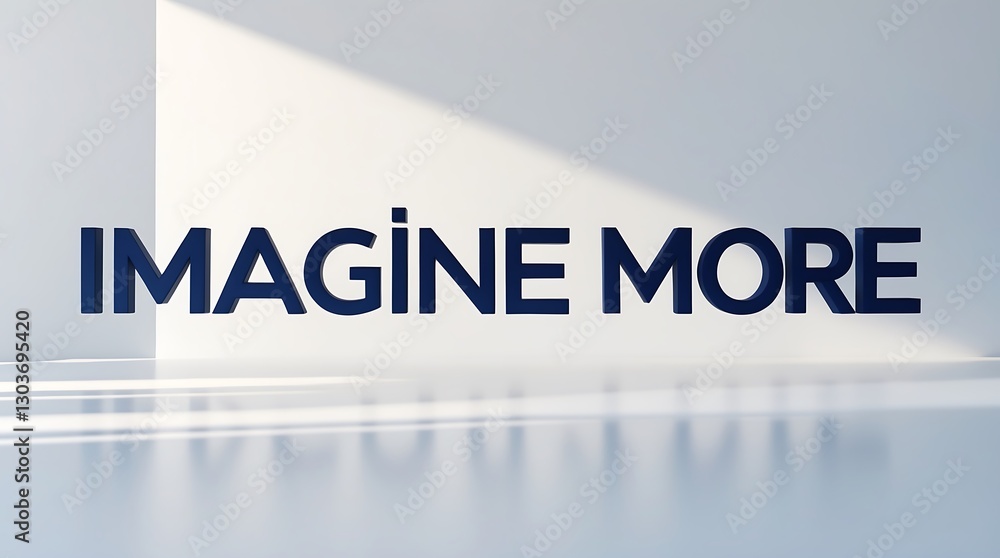 Poster inspiring typography display showing the phrase imagine more in a minimalist setting