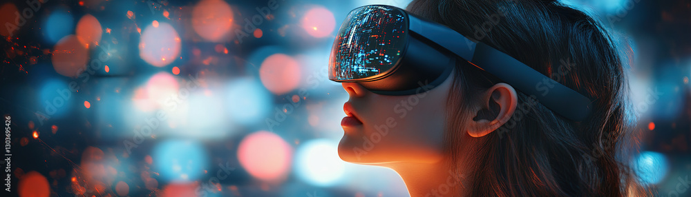 Aufkleber exploring virtual reality technology digital world image type futuristic environment close-up view i