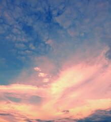 The sky is a beautiful shade of pink and blue