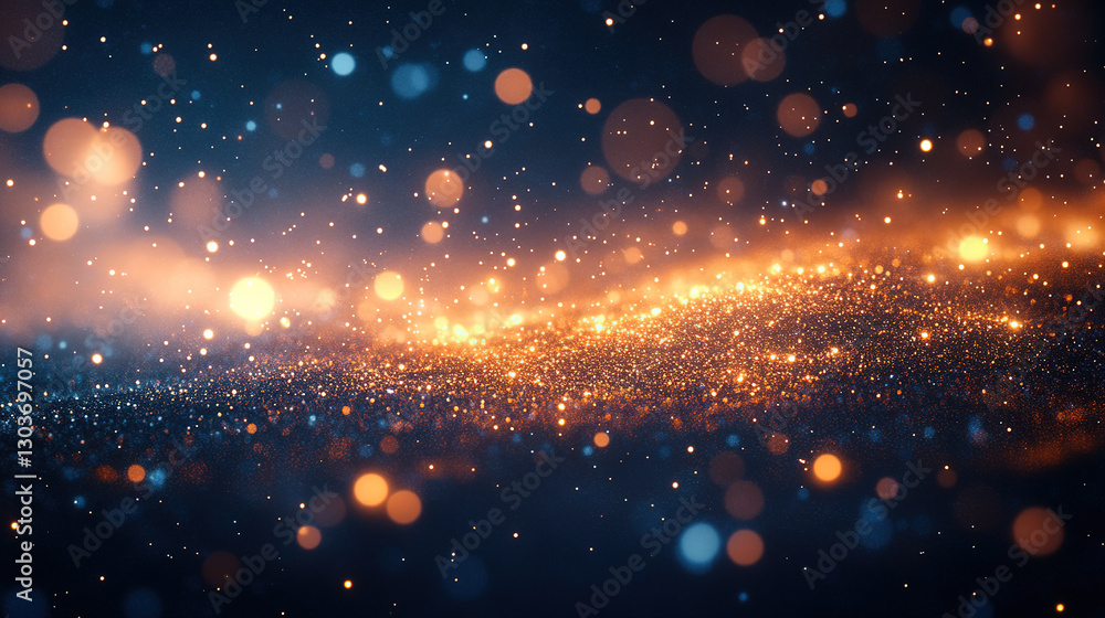 Poster dynamic particles in motion cosmic space digital art abstract environment wide angle visual spectacl