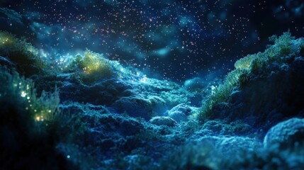 Obraz premium Bioluminescent Algae Creating A Starry Effect
