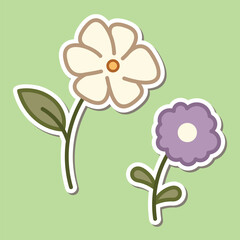 Beautiful simple flowers design. floral plant and nature element natural