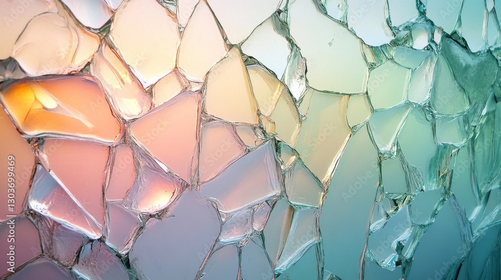 Aufkleber abstract view of broken glass with gradient color transition