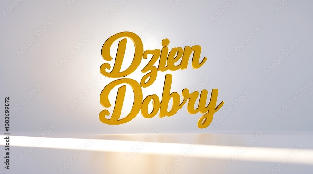 Aufkleber stylish lettering of a friendly greeting in a minimalistic setting with illumination
