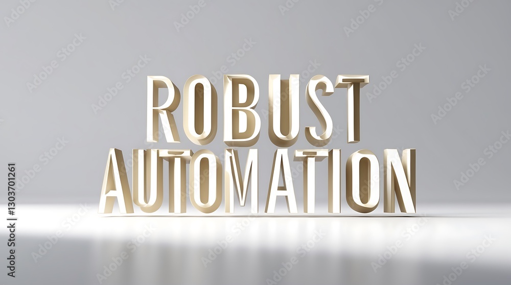 Poster creative typography showcasing robust automation concepts in a minimal setting