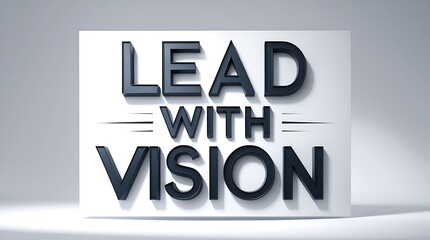 Presenting a message about leadership and vision in bold typography