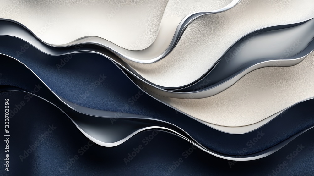 Poster wavy abstract paper layers create a sense of depth in design