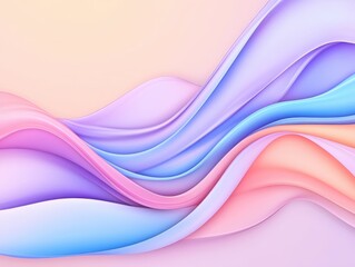 Obraz premium Soft pastel waves flowing gracefully across a serene background, evoking tranquility