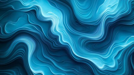 Abstract Background, Flowing Lines, Wavy Pattern, Cyan Blue, Digital Art, Modern Design