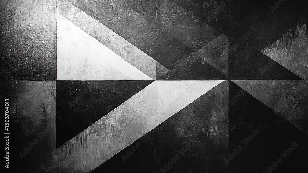 Poster dynamic geometric patterns in black and white abstract art modern gallery artwork minimalist design