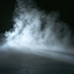 Fog and smoke on dark background. Abstract dark background.