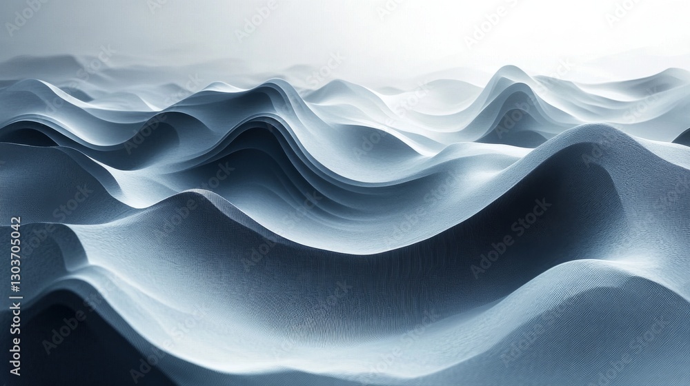 Poster abstract depiction of flowing forms within an ethereal landscape