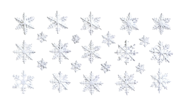 White snowflakes background isolated on white