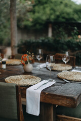 table setting for a dinner