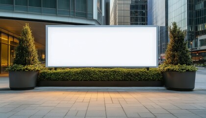 Large blank billboard for outdoor advertising, mockup with copy space, in the modern city,