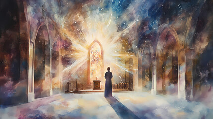 ethereal prayerful moment church