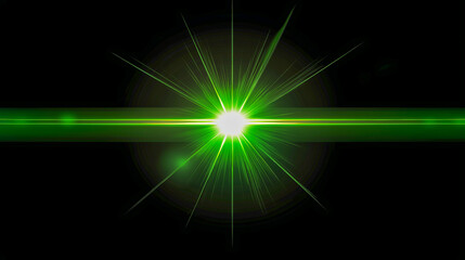 The effect of green plasma glow. Energetic green charge, lightning with static electricity on a black background.