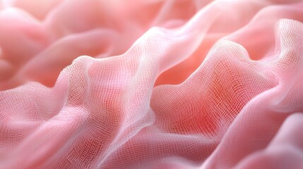 Obraz premium A close up of a flowing pink translucent fabric texture