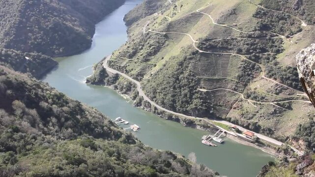 river Sil in Galicia, Spain from pointview in Pena Matacas