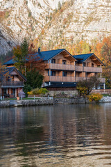 Fototapeta premium Hallstatt – a picturesque village, a magical lake and the oldest salt mines in the world. It is located in the inner part of the Salzkammergut Mountains. It is a UNESCO World Heritage Site.
