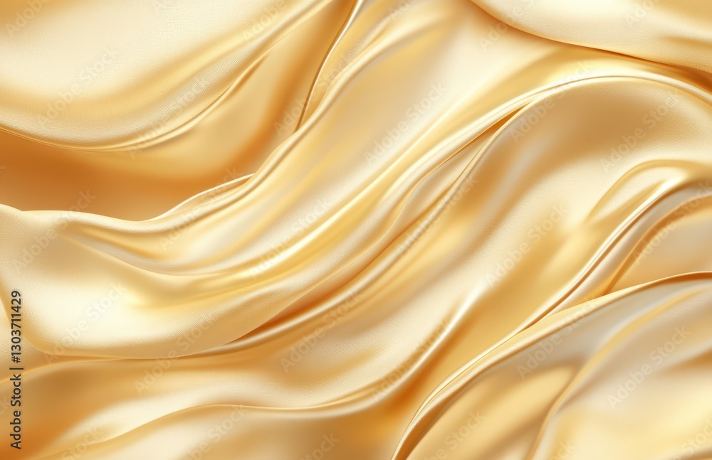 Aufkleber luxurious golden silk fabric texture with smooth waves and soft draping ideal for elegant background