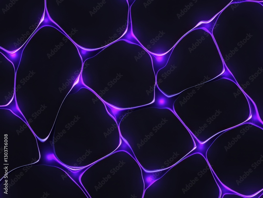 Poster abstract purple glowing network pattern on a dark background, ideal for tech visuals