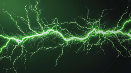 Fototapeta premium Energy green light, lightning, technological scientific background