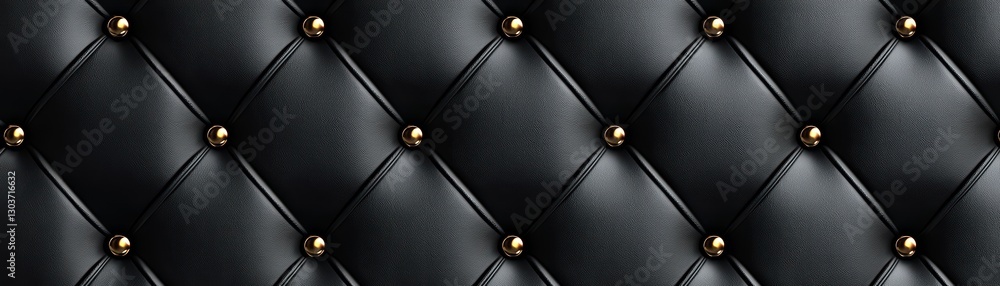 Poster dark leather texture with realistic creases and buttons for stylish design elements
