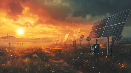 Exploring innovative energy solutions a visual journey through alternative power sources. Journey - Path. Illustration