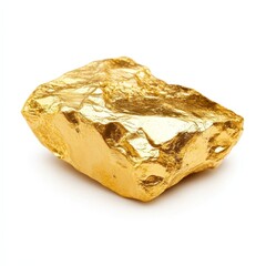 Obraz premium gold nugget isolated on white background