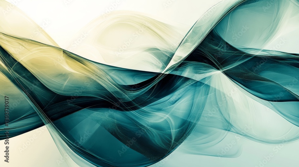 Poster abstract artistic composition of fluid like curves in a gradient