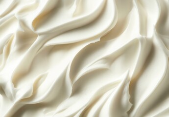 Obraz premium Smooth, Creamy White Texture of Whipped Cream or Frosting for Culinary Backgrounds and Food Styling in Dessert Photography